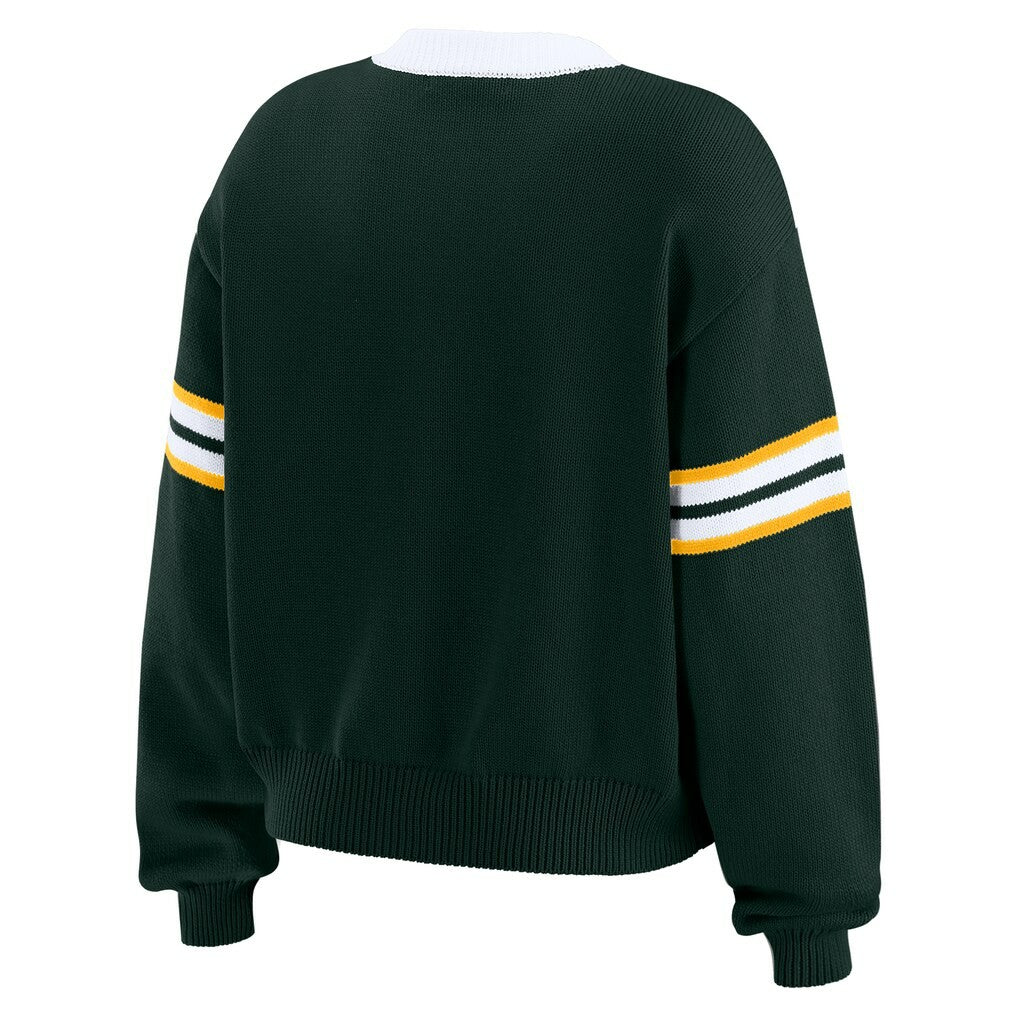 Green Bay Packers WEAR by Erin Andrews Women's Lace-Up Pullover Sweatshirt - Green Pullover