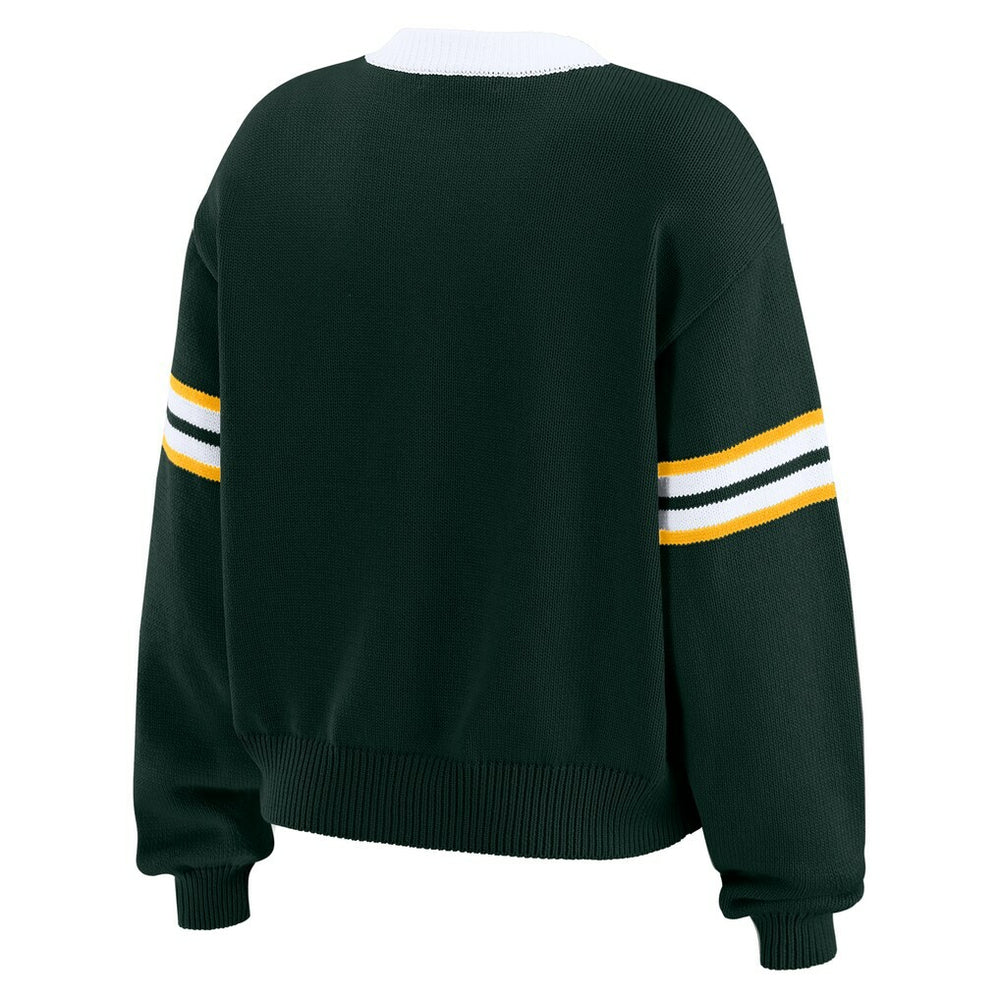Green Bay Packers WEAR by Erin Andrews Women's Lace-Up Pullover Sweatshirt - Green Pullover