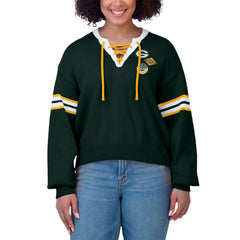 Green Bay Packers WEAR by Erin Andrews Women's Lace-Up Pullover Sweatshirt - Green Pullover