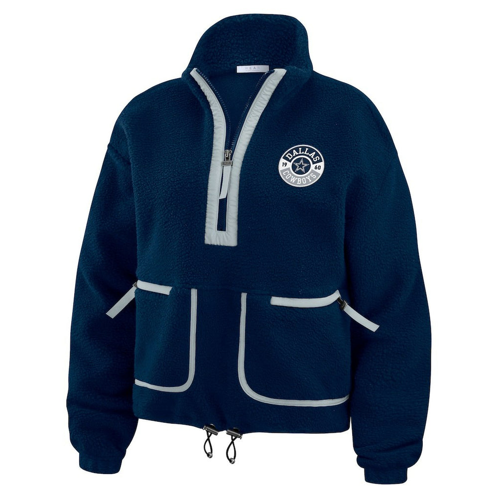 Dallas Cowboys WEAR by Erin Andrews Women's Polar Fleece Half-Zip Jacket - Navy Jackets
