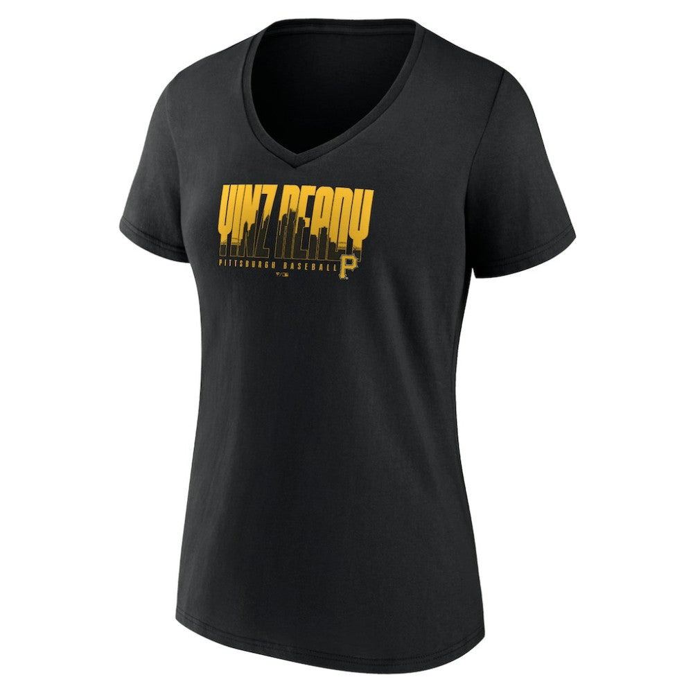 Pittsburgh Pirates Fanatics Women's Yinz Ready V-Neck T-Shirt - Black T-shirts