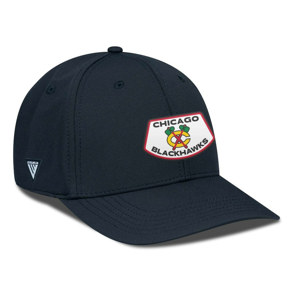 Chicago Blackhawks Levelwear Rise Skylight Flex Hat - Black | US 201570528