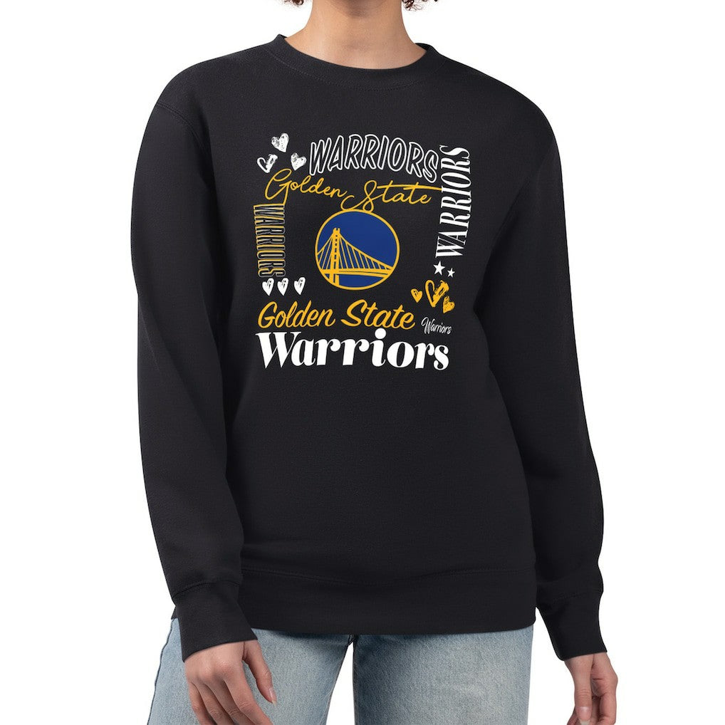 Golden State Warriors G-III 4Her by Carl Banks Women's Collage Team Graphic Fleece Pullover Sweatshirt Black