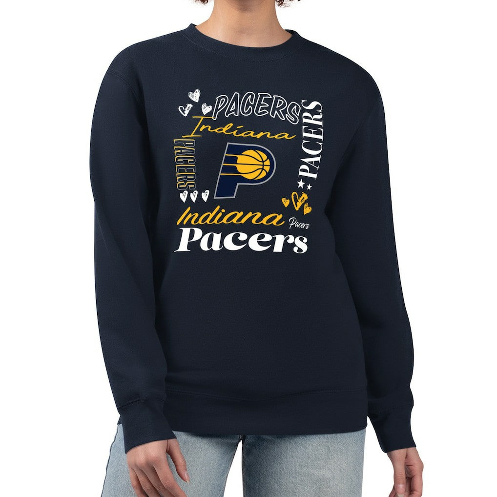 Indiana Pacers G-III 4Her by Carl Banks Women's Collage Team Graphic Fleece Pullover Sweatshirt Navy