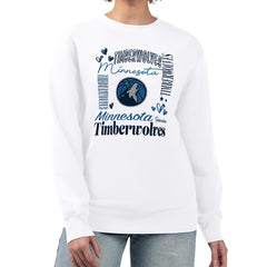 Minnesota Timberwolves G-III 4Her by Carl Banks Women's Collage Team Graphic Fleece Pullover Sweatshirt White