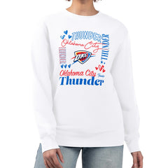 Oklahoma City Thunder G-III 4Her by Carl Banks Women's Collage Team Graphic Fleece Pullover Sweatshirt White