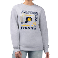 Indiana Pacers G-III 4Her by Carl Banks Women's Collage Team Graphic Fleece Pullover Sweatshirt Heather Gray