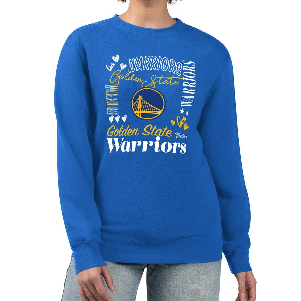 Golden State Warriors G-III 4Her by Carl Banks Women's Collage Team Graphic Fleece Pullover Sweatshirt Royal