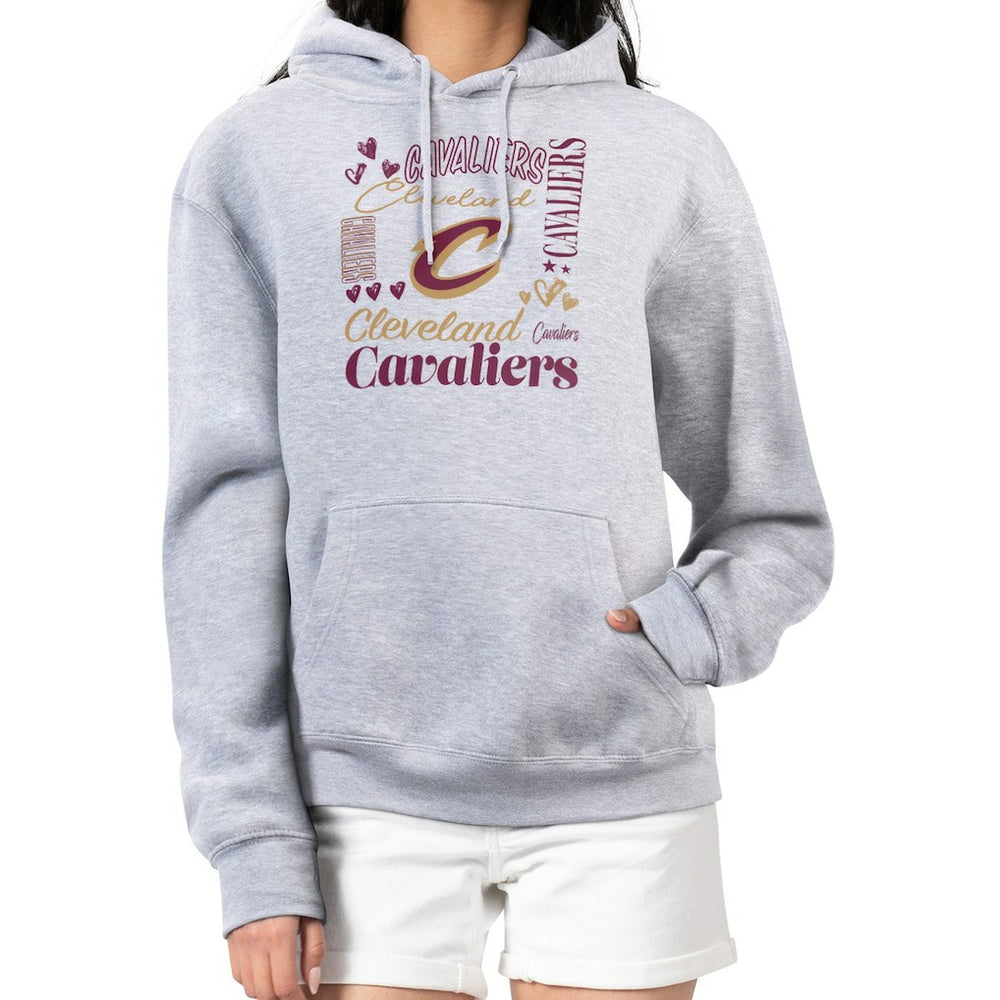 Cleveland Cavaliers G-III 4Her by Carl Banks Women's Team Collage Graphic Fleece Pullover Hoodie Heather Gray