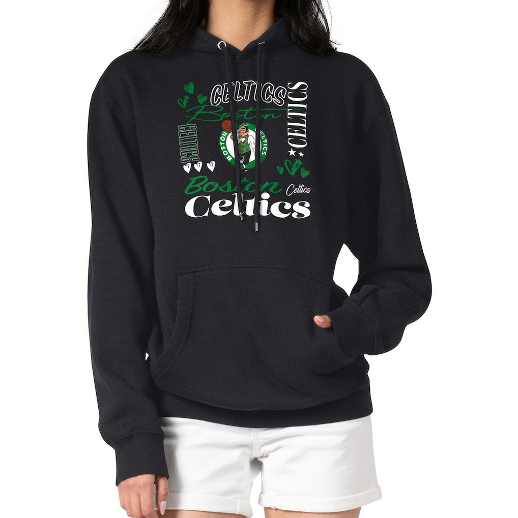 Boston Celtics G-III 4Her by Carl Banks Women's Team Collage Graphic Fleece Pullover Hoodie Black outlet