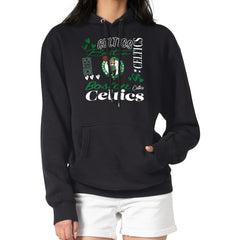 Boston Celtics G-III 4Her by Carl Banks Women's Team Collage Graphic Fleece Pullover Hoodie Black outlet