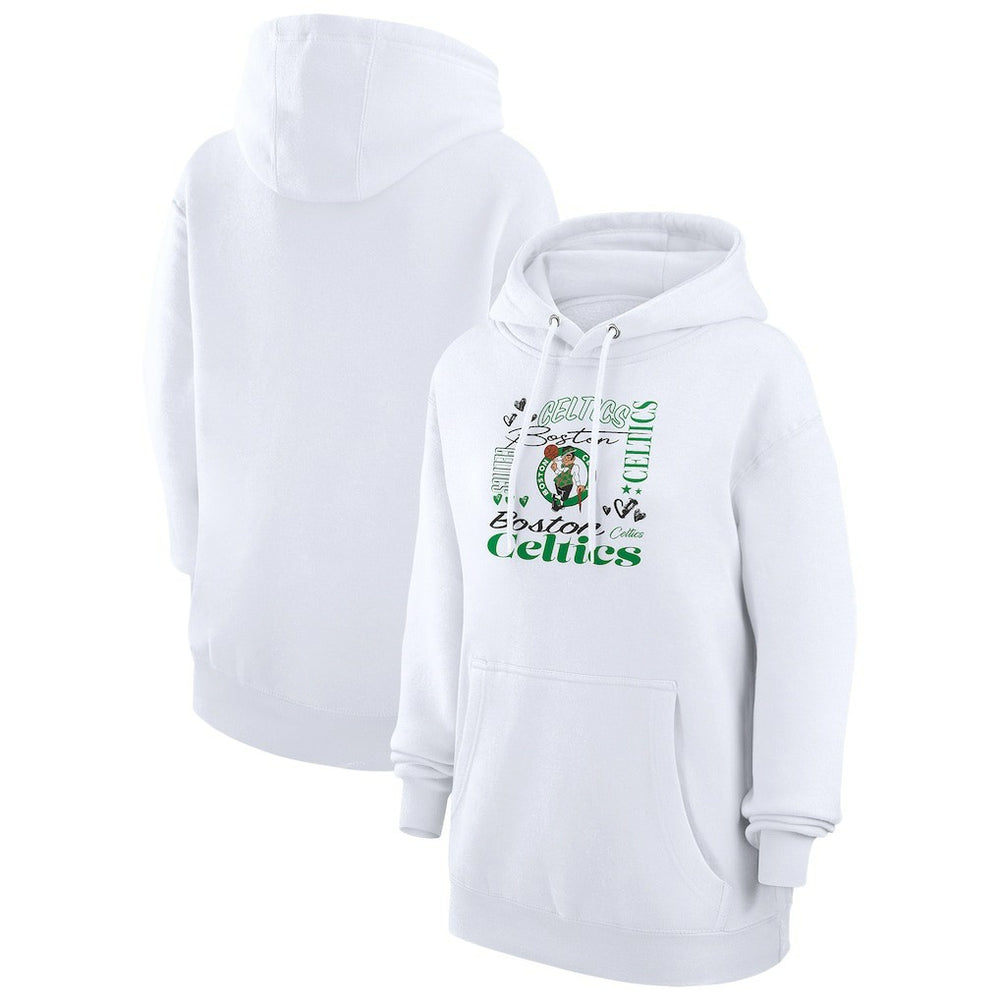 Boston Celtics G-III 4Her by Carl Banks Women's Team Collage Graphic Fleece Pullover Hoodie White outlet