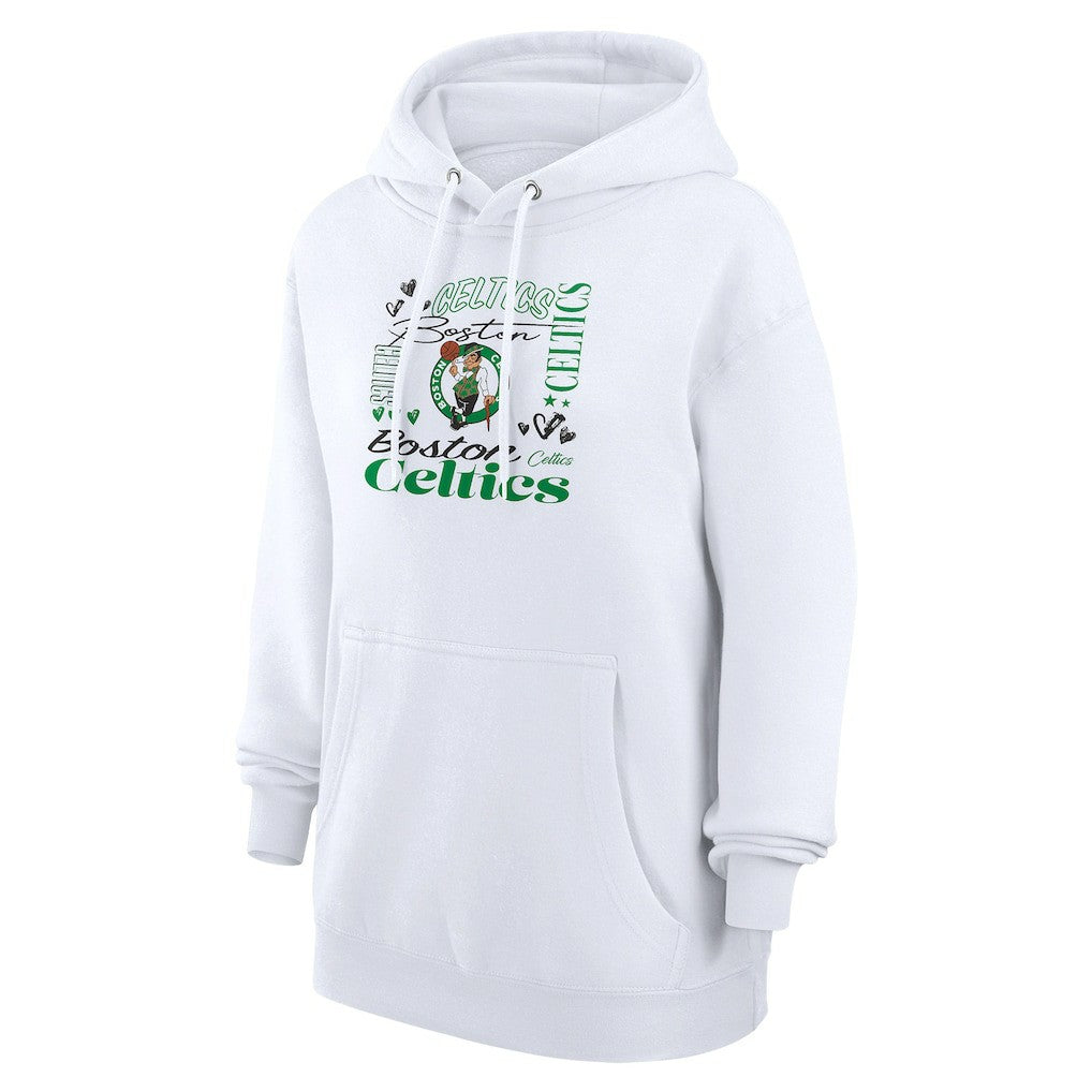 Boston Celtics G-III 4Her by Carl Banks Women's Team Collage Graphic Fleece Pullover Hoodie White outlet