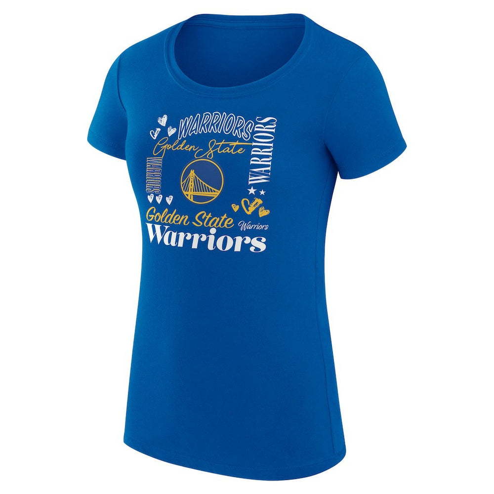Golden State Warriors G-III 4Her by Carl Banks Women's Super-Slim Fit Lightweight Team Name Collage Graphic T-Shirt Royal