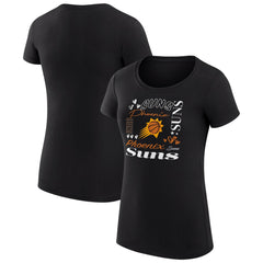 Phoenix Suns G-III 4Her by Carl Banks Women's Super-Slim Fit Lightweight Team Name Collage Graphic T-Shirt Black