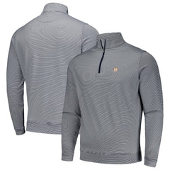 Houston Astros Peter Millar Perth Sugar Stripe Performance Quarter-Zip Top - Navy Tops