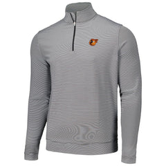 Baltimore Orioles Peter Millar Perth Sugar Stripe Performance Quarter-Zip Top - Black Tops