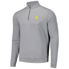 San Diego Padres Peter Millar Perth Sugar Stripe Performance Quarter-Zip Top - Black Tops