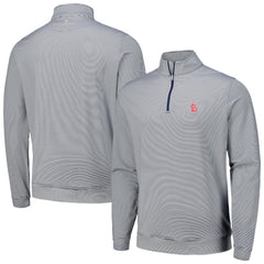 St. Louis Cardinals Peter Millar Perth Sugar Stripe Performance Quarter-Zip Top - Navy Tops
