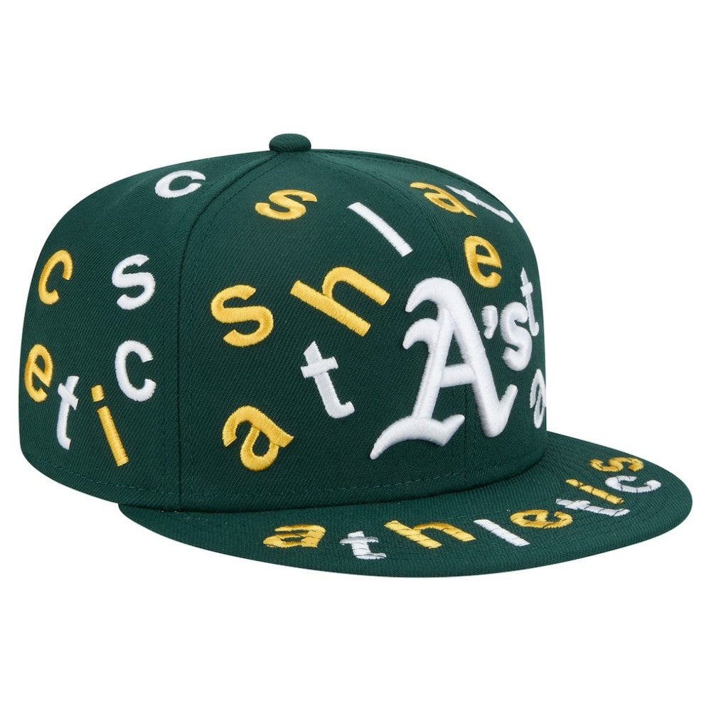 Oakland Athletics New Era Team Confetti 59FIFTY Fitted Hat - Green Hats