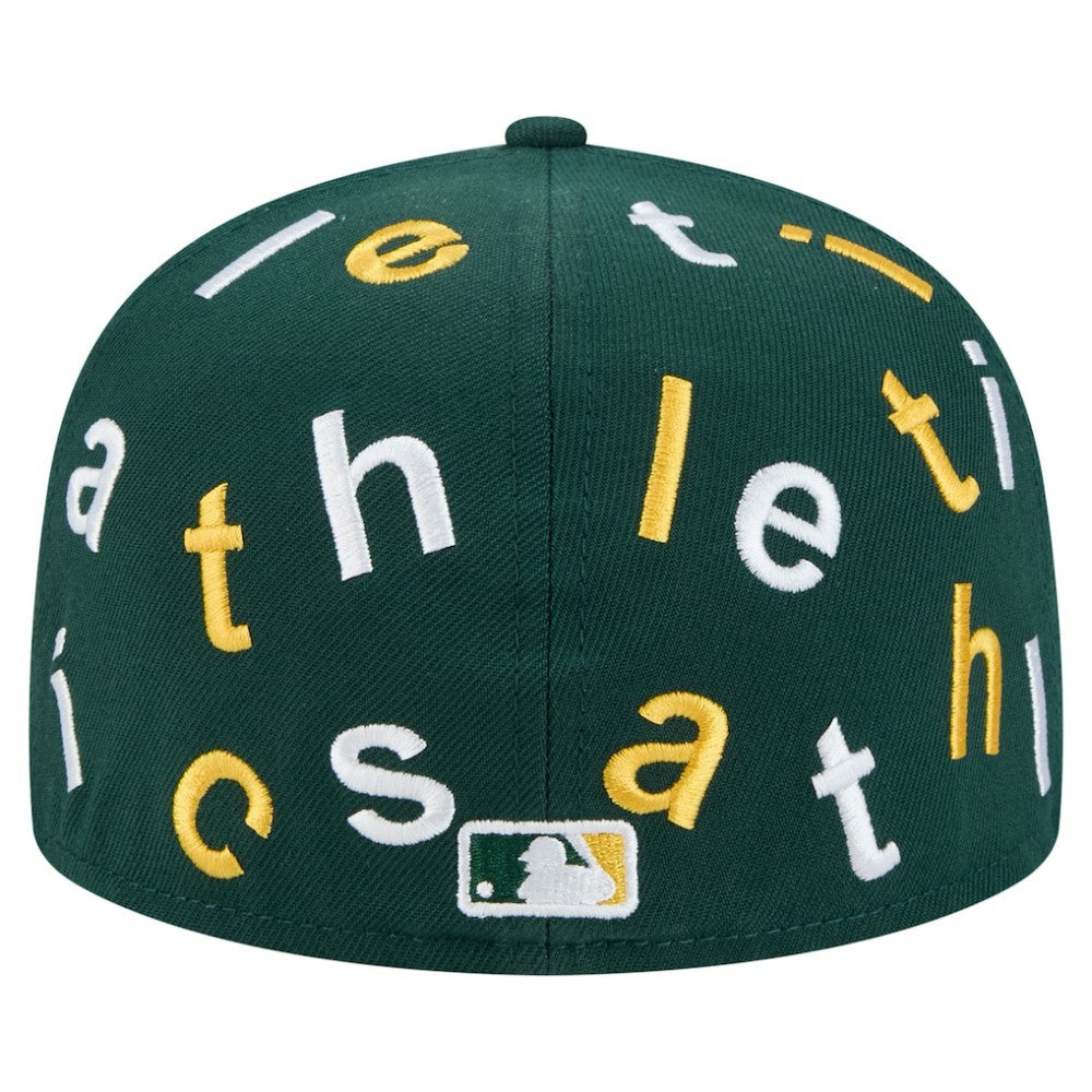 Oakland Athletics New Era Team Confetti 59FIFTY Fitted Hat - Green Hats