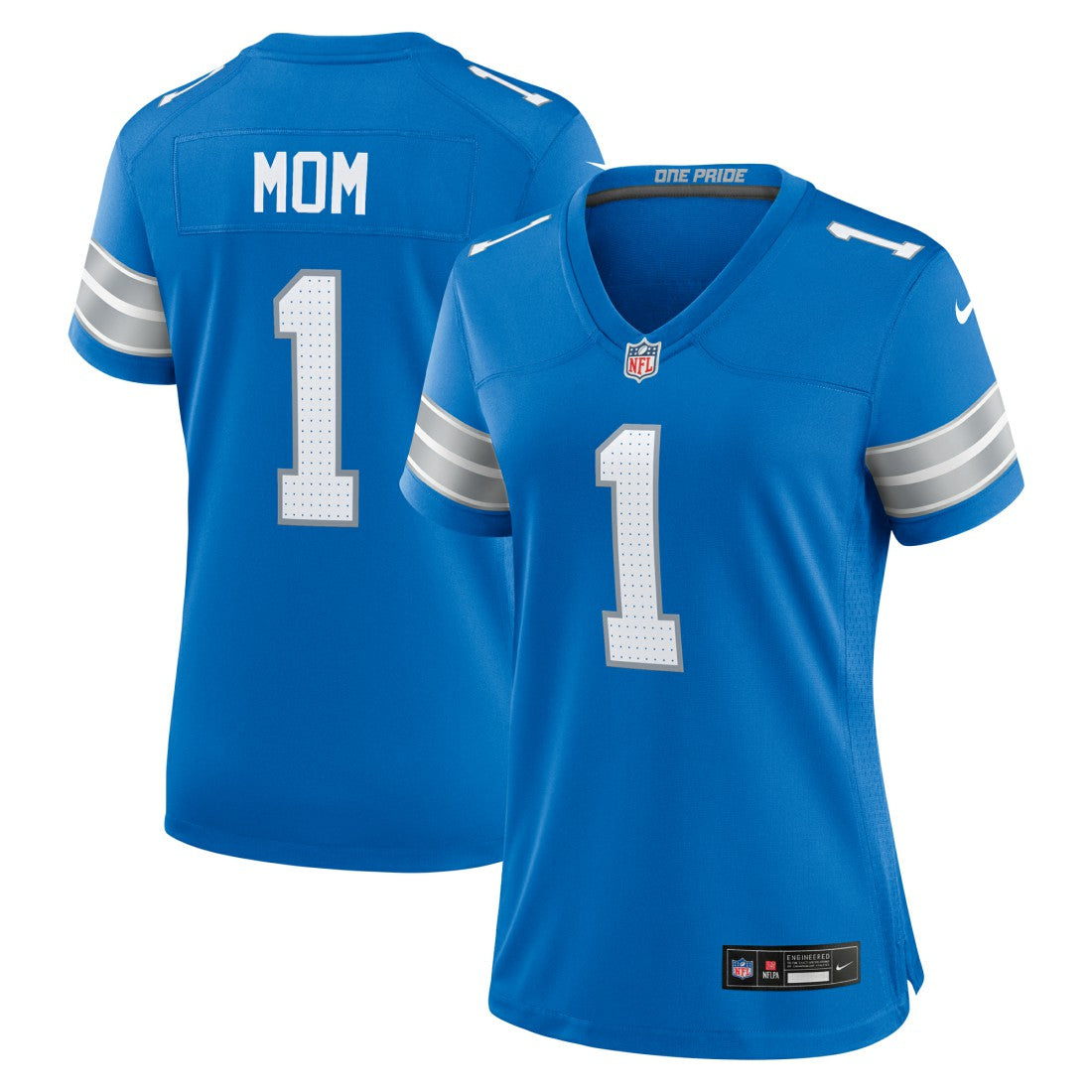 Number 1 Mom Detroit Lions Game Jersey - Blue Jerseys