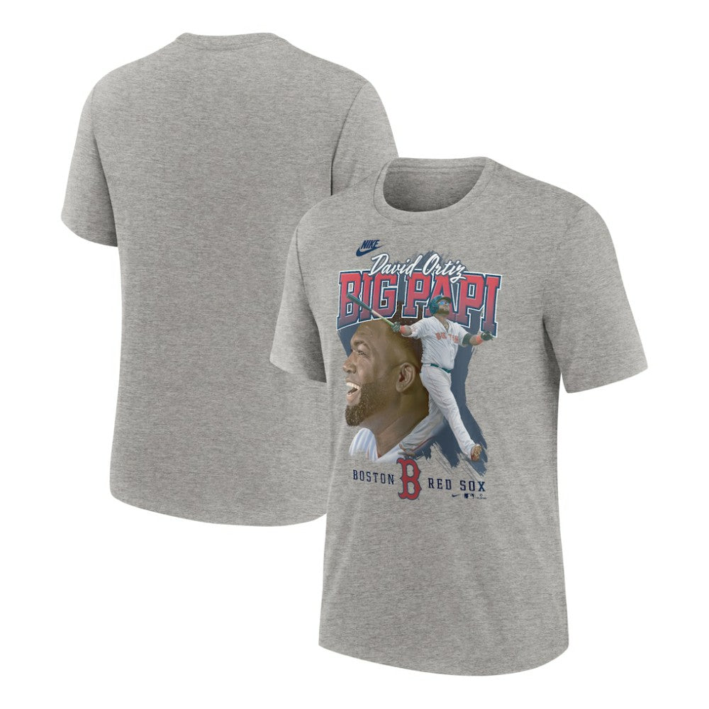 David Ortiz Boston Red Sox Nike Cooperstown Collection Player Local T-Shirt - Heather Gray T-shirts