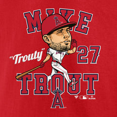 Mike Trout Los Angeles Angels Fanatics Hometown Caricature T-Shirt - Red T-shirts