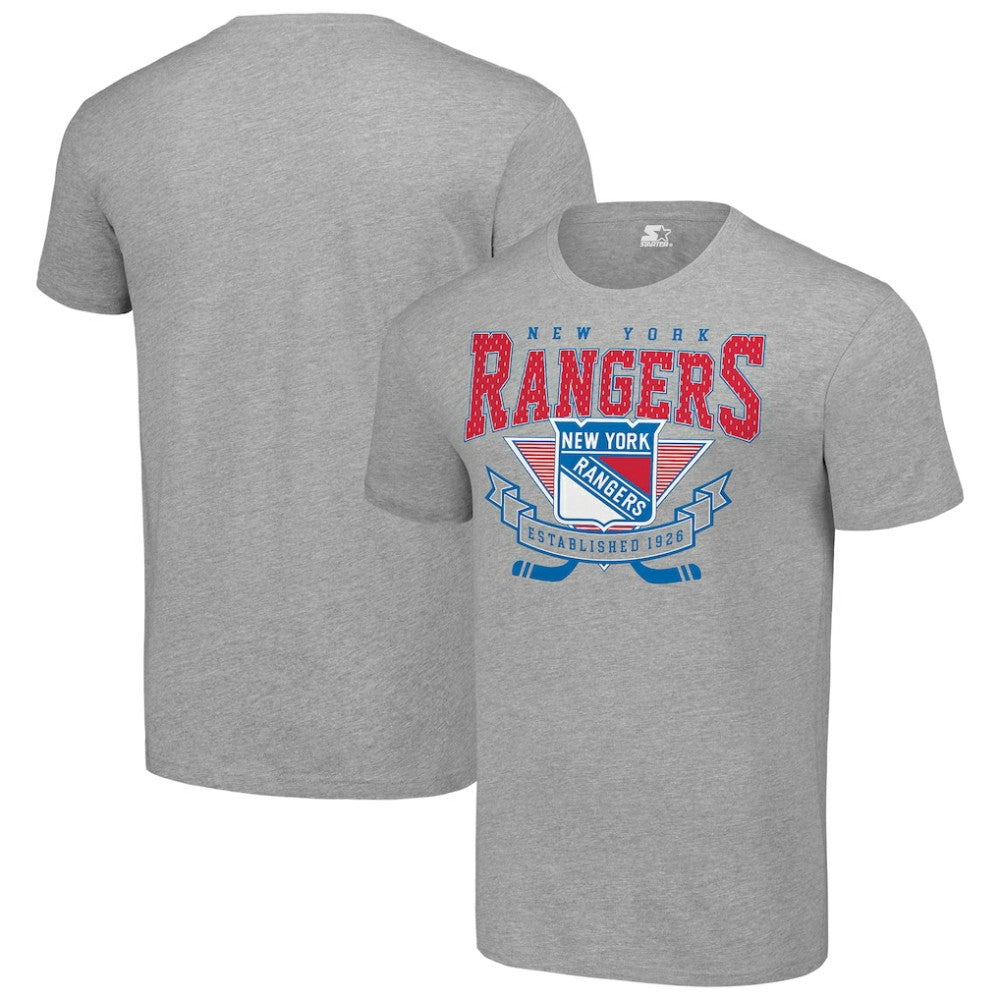 New York Rangers Starter Team Logo Graphic T-Shirt - Heather Gray | US 201591724