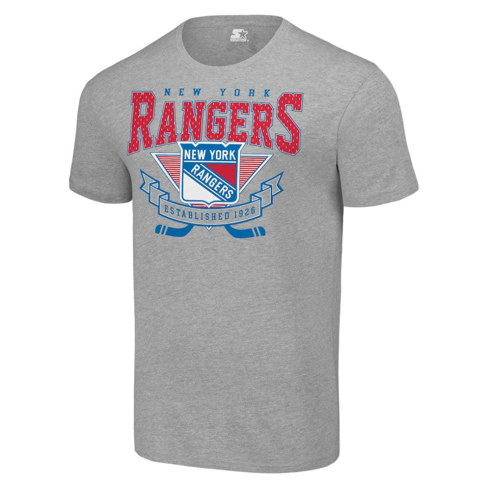 New York Rangers Starter Team Logo Graphic T-Shirt - Heather Gray | US 201591724