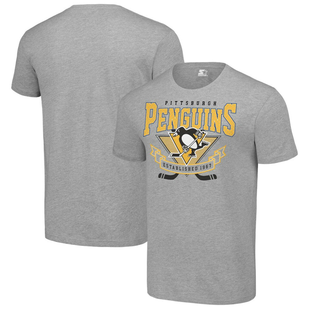Pittsburgh Penguins Starter Team Logo Graphic T-Shirt - Heather Gray | US 201591729
