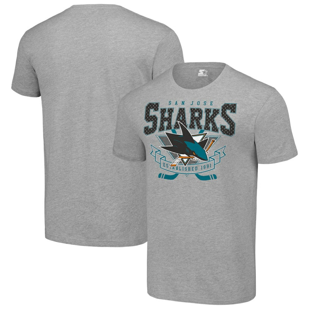 San Jose Sharks Starter Team Logo Graphic T-Shirt - Heather Gray | US 201591730