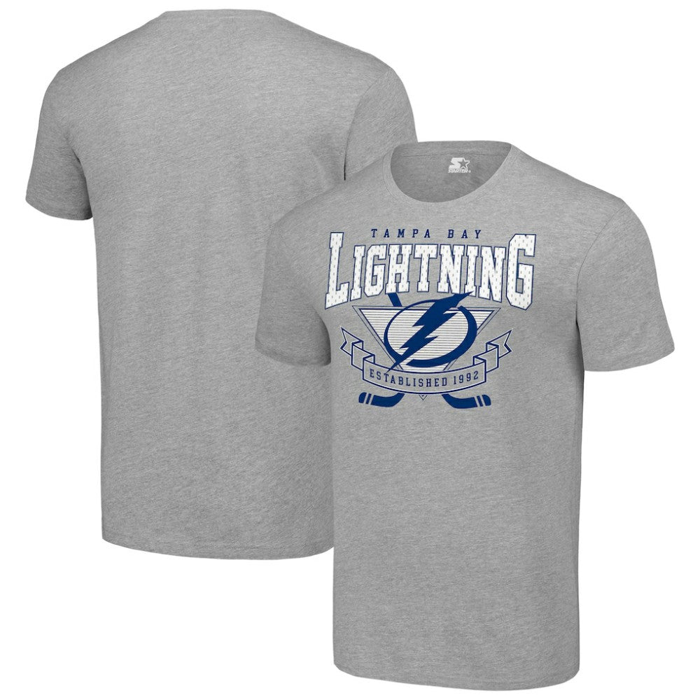 Tampa Bay Lightning Starter Team Logo Graphic T-Shirt - Heather Gray | US 201591735