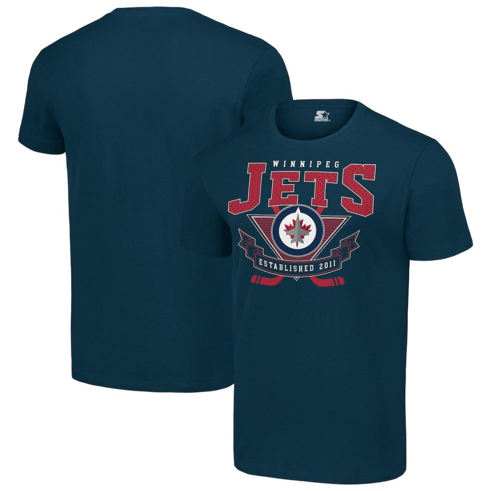 Winnipeg Jets Starter Team Logo Graphic T-Shirt - Navy | US 201591745