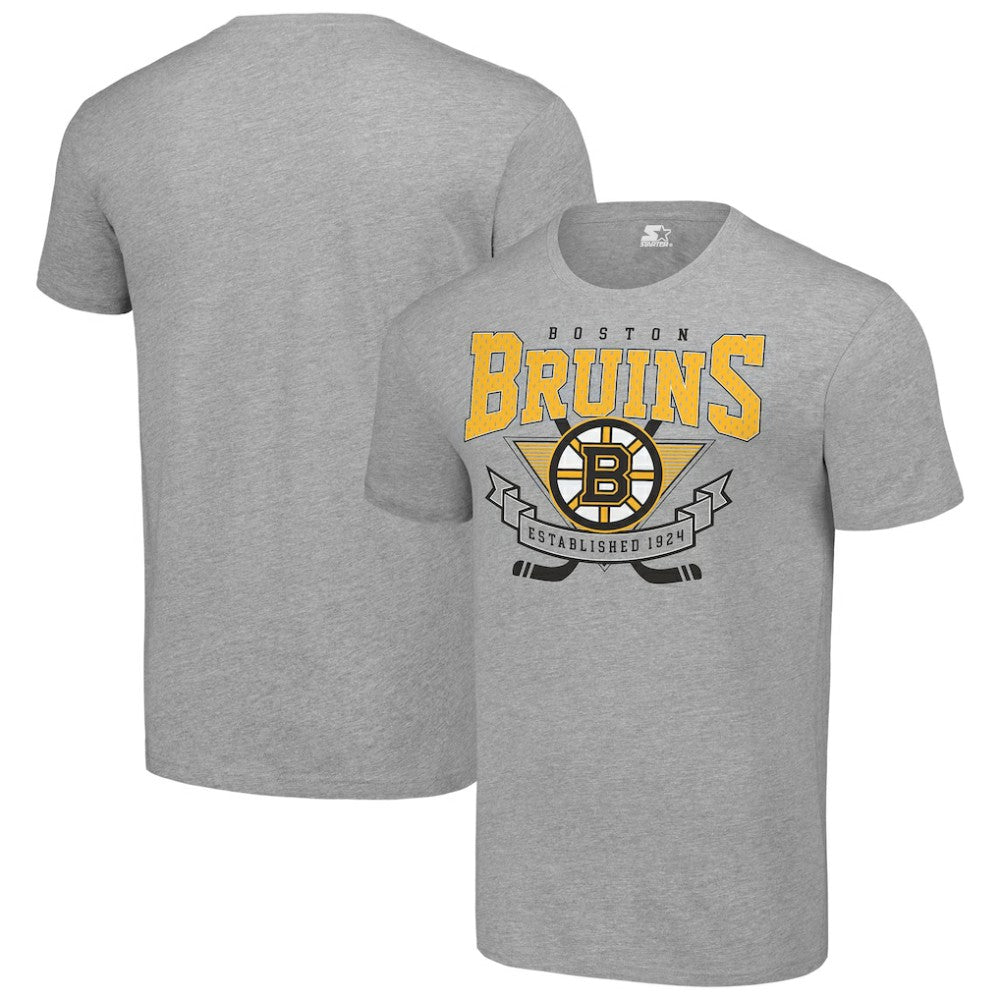 Boston Bruins Starter Team Logo Graphic T-Shirt - Heather Gray | US 201591788