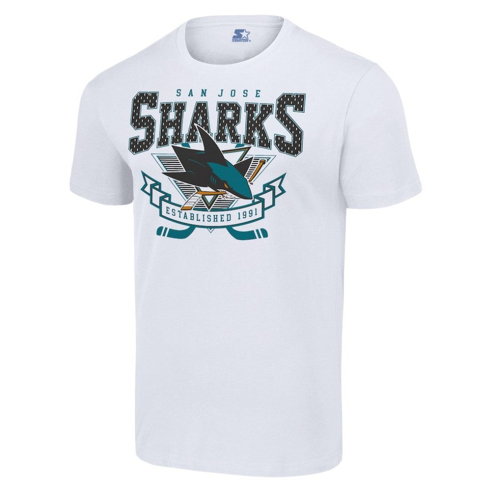 San Jose Sharks Starter Team Logo Graphic T-Shirt - White | US 201591789