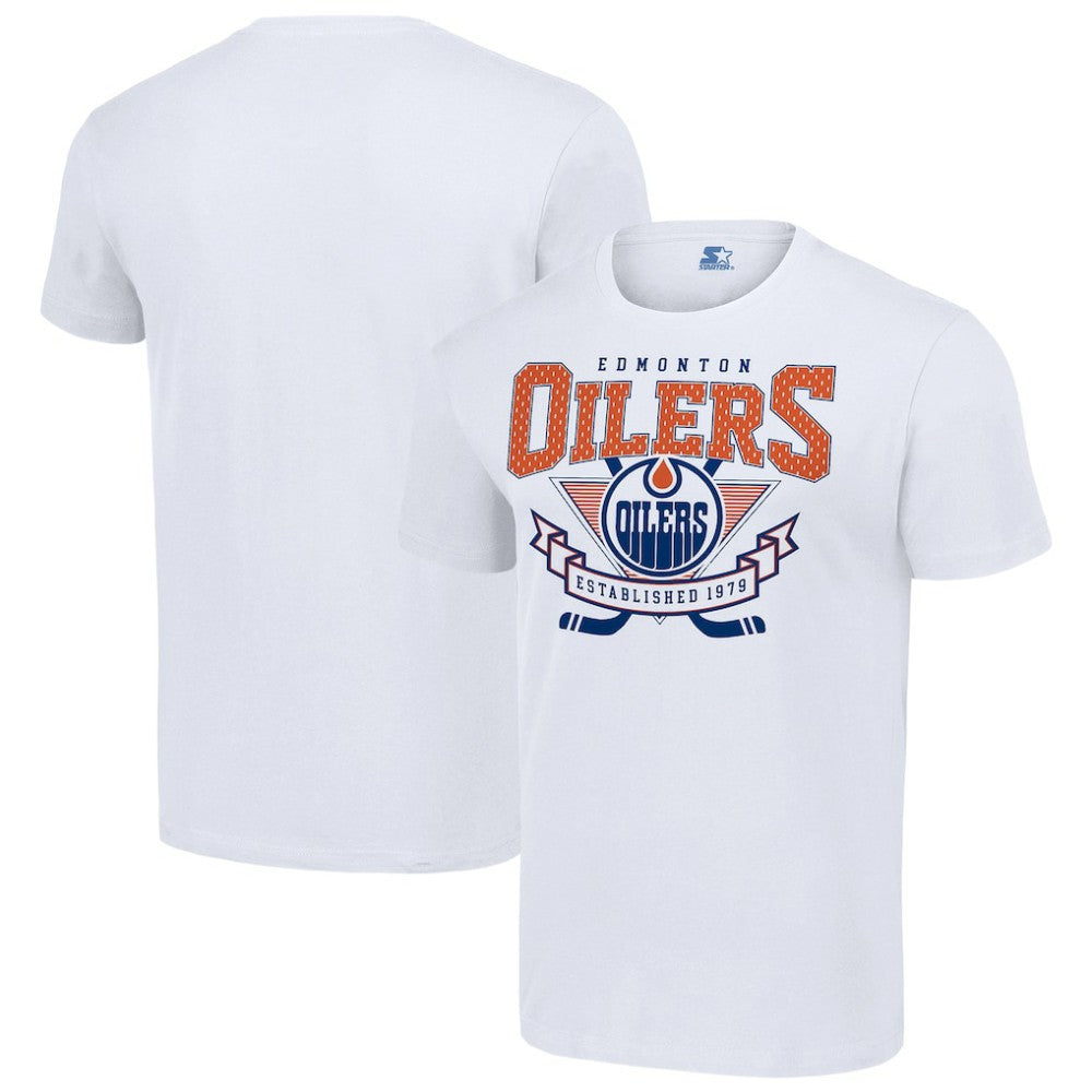 Edmonton Oilers Starter Team Logo Graphic T-Shirt - White | US 201591799