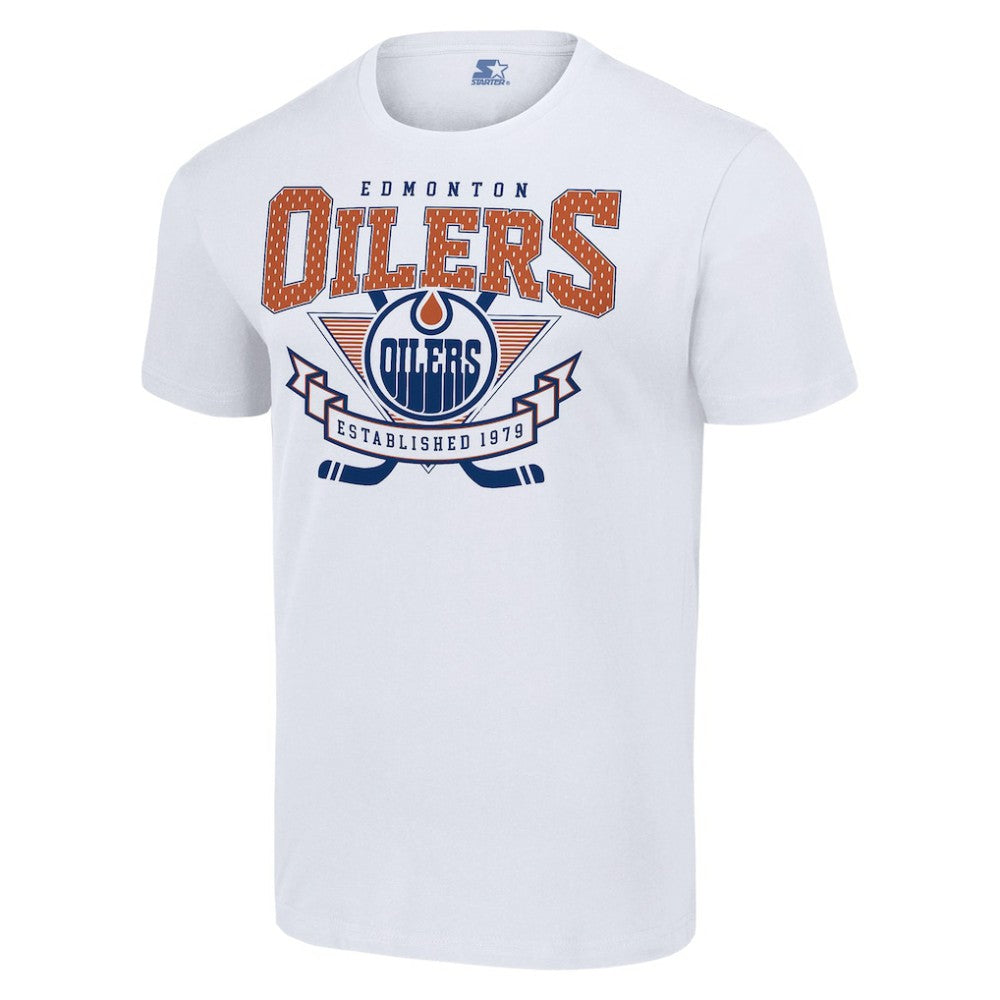 Edmonton Oilers Starter Team Logo Graphic T-Shirt - White | US 201591799