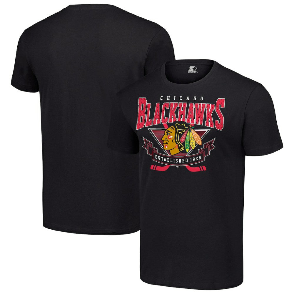 Chicago Blackhawks Starter Team Logo Graphic T-Shirt - Black | US 201591807