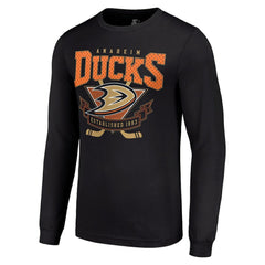 Anaheim Ducks Starter Team Logo Graphic Long Sleeve T-Shirt - Black | US 201591816
