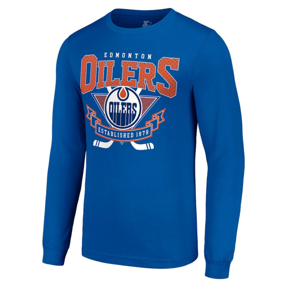 Edmonton Oilers Starter Team Logo Graphic Long Sleeve T-Shirt - Royal | US 201591818