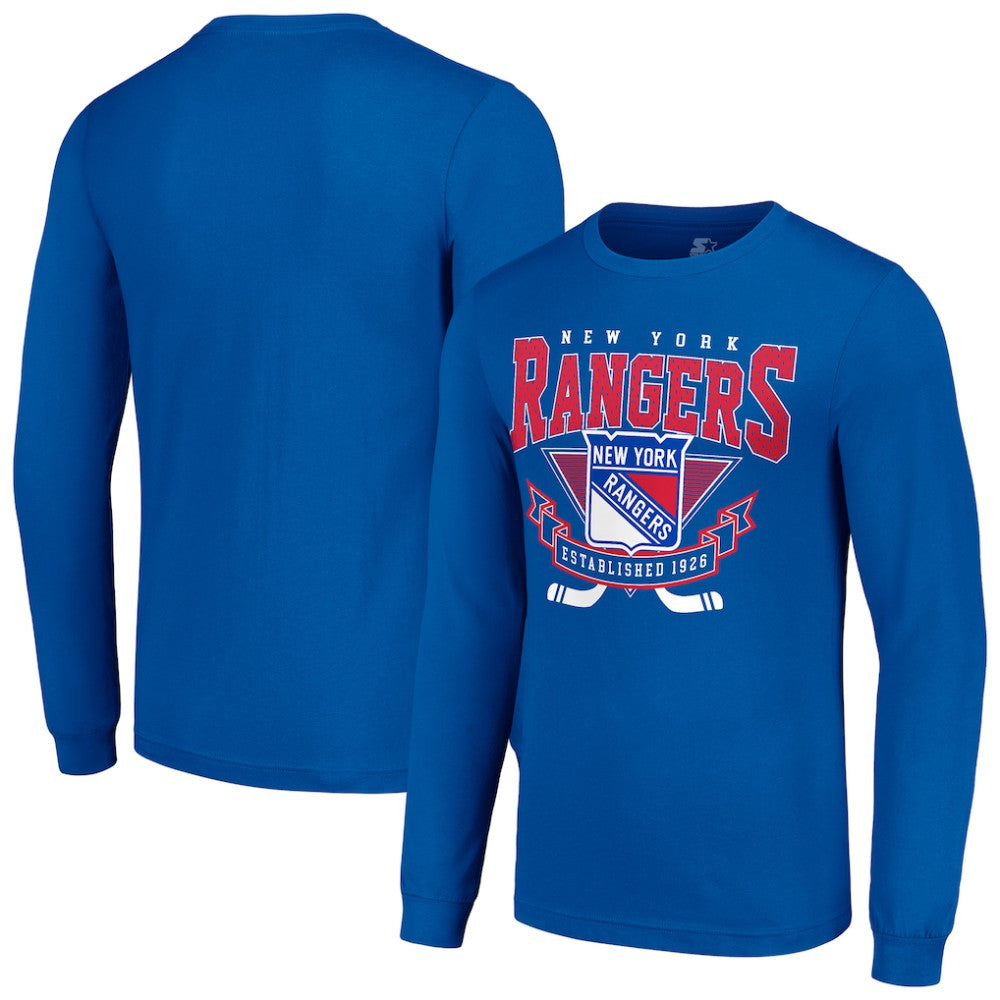 New York Rangers Starter Team Logo Graphic Long Sleeve T-Shirt - Blue | US 201591823