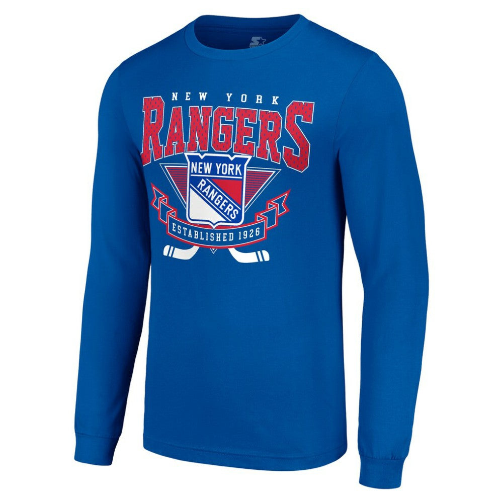 New York Rangers Starter Team Logo Graphic Long Sleeve T-Shirt - Blue | US 201591823