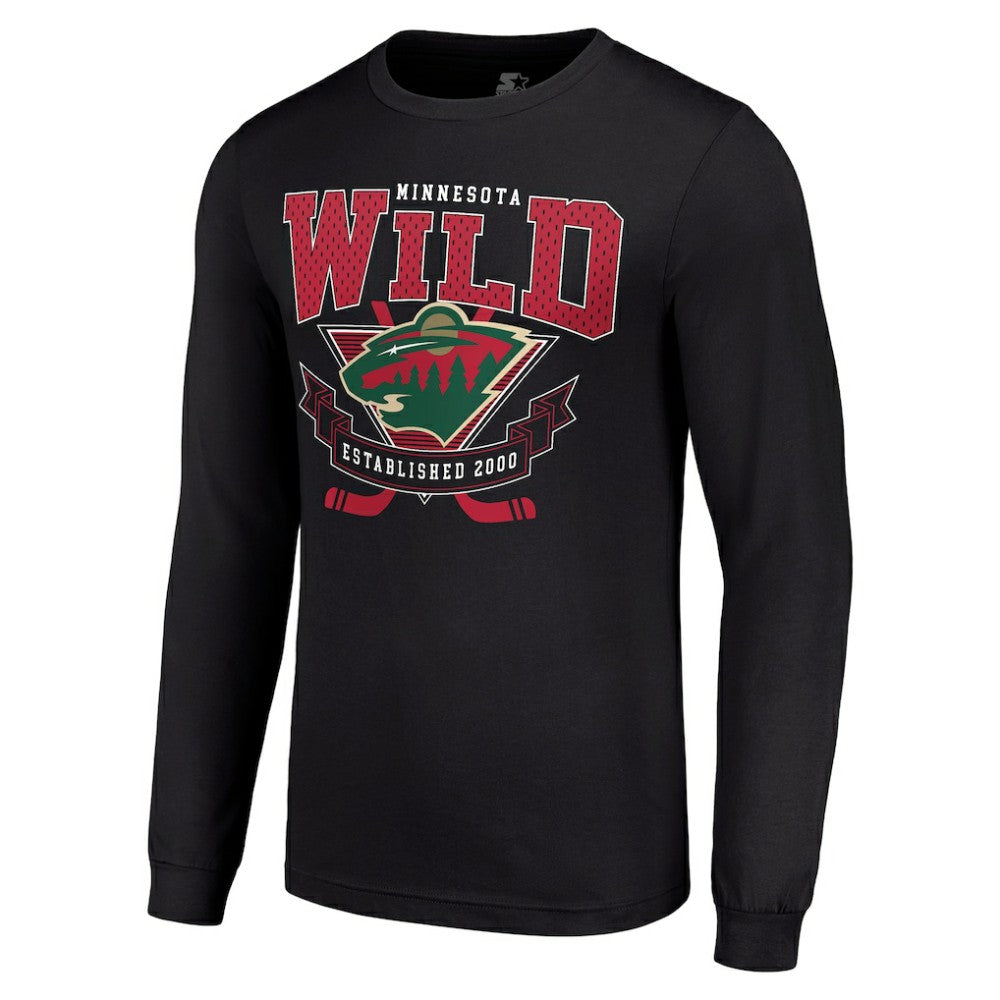 Minnesota Wild Starter Team Logo Graphic Long Sleeve T-Shirt - Black | US 201591830