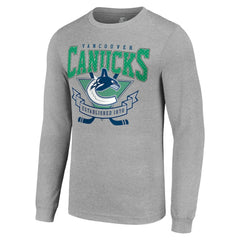 Vancouver Canucks Starter '80s Inspired Team Logo Long Sleeve T-Shirt - Heather Gray | US 201591849