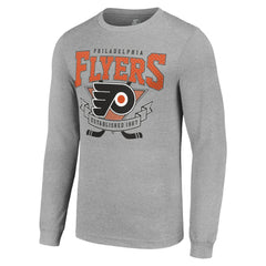 Philadelphia Flyers Starter '80s Inspired Team Logo Long Sleeve T-Shirt - Heather Gray | US 201591865