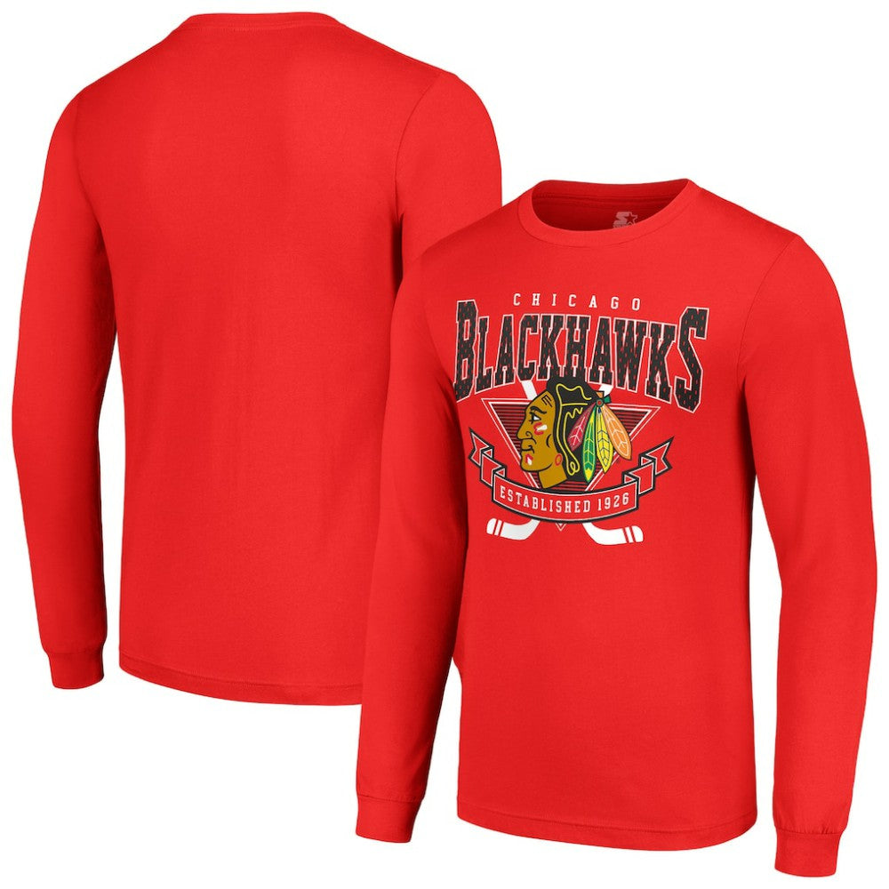 Chicago Blackhawks Starter Team Logo Graphic Long Sleeve T-Shirt - Red | US 201591867