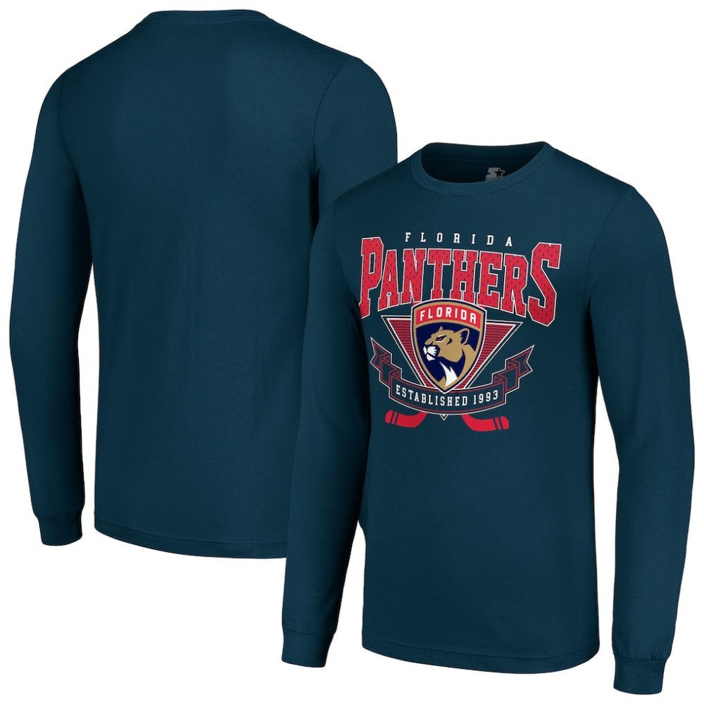 Florida Panthers Starter Team Logo Graphic Long Sleeve T-Shirt - Navy | US 201591874