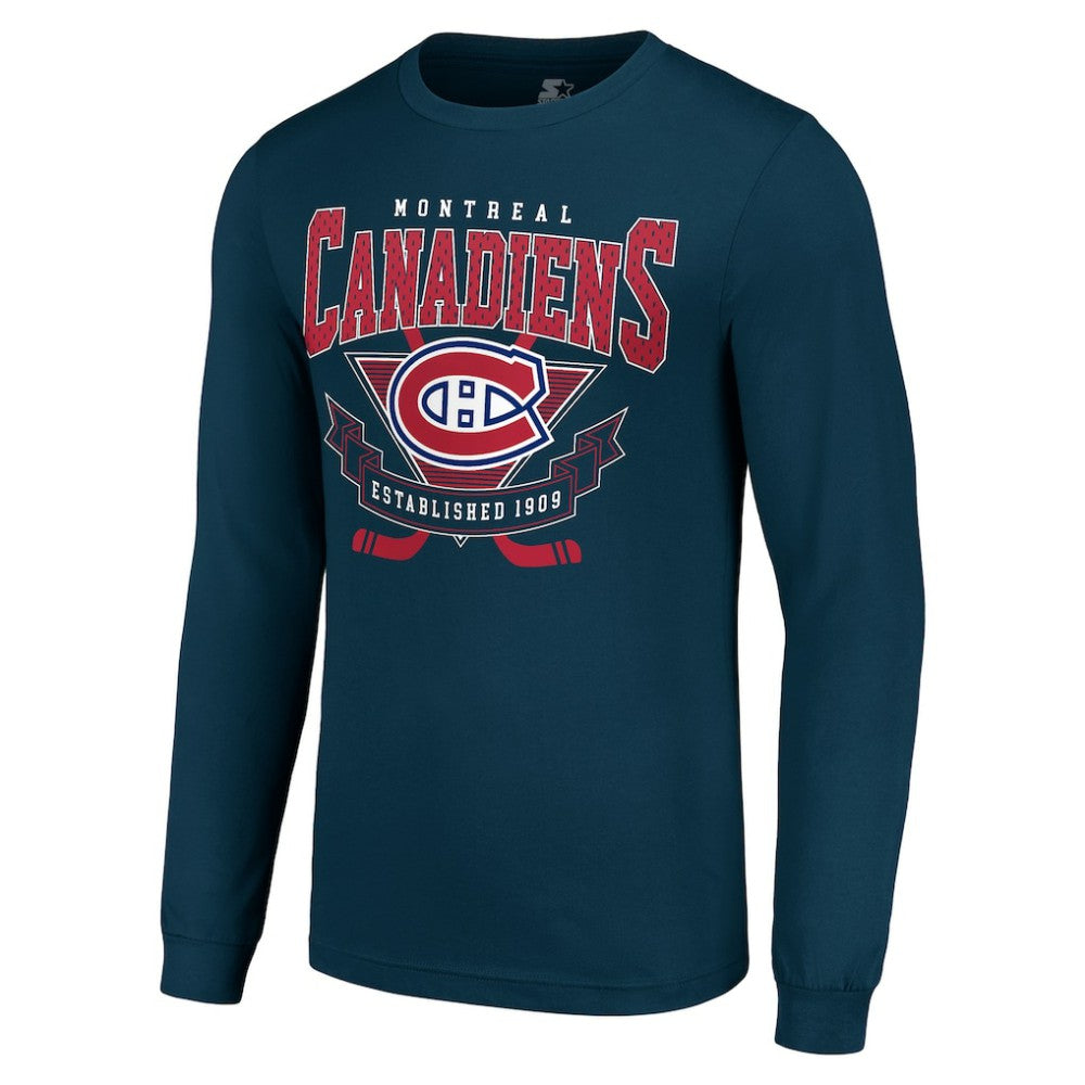 Montreal Canadiens Starter Team Logo Graphic Long Sleeve T-Shirt - Navy | US 201591875