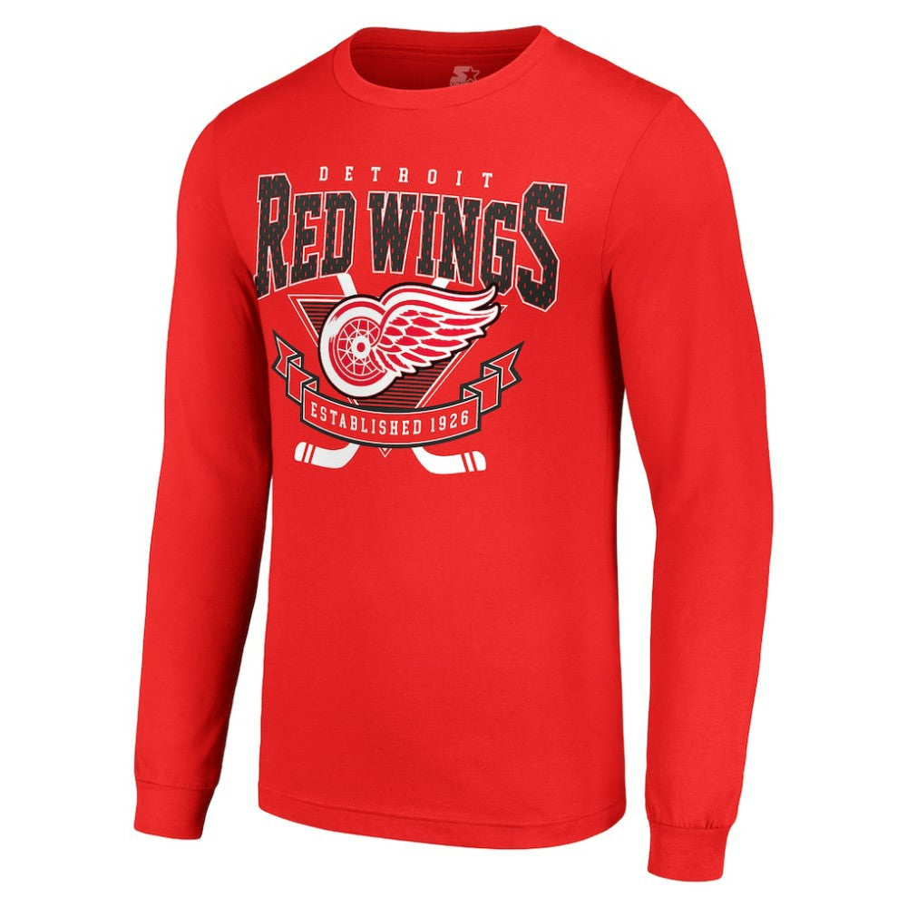 Detroit Red Wings Starter Team Logo Graphic Long Sleeve T-Shirt - Red | US 201591880
